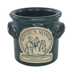 Rogues Manor Green Ceramic Crock Deneen Pottery Small Collectible Decor